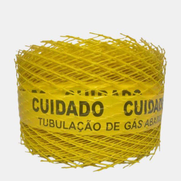rolo de tela de advertência amarelo